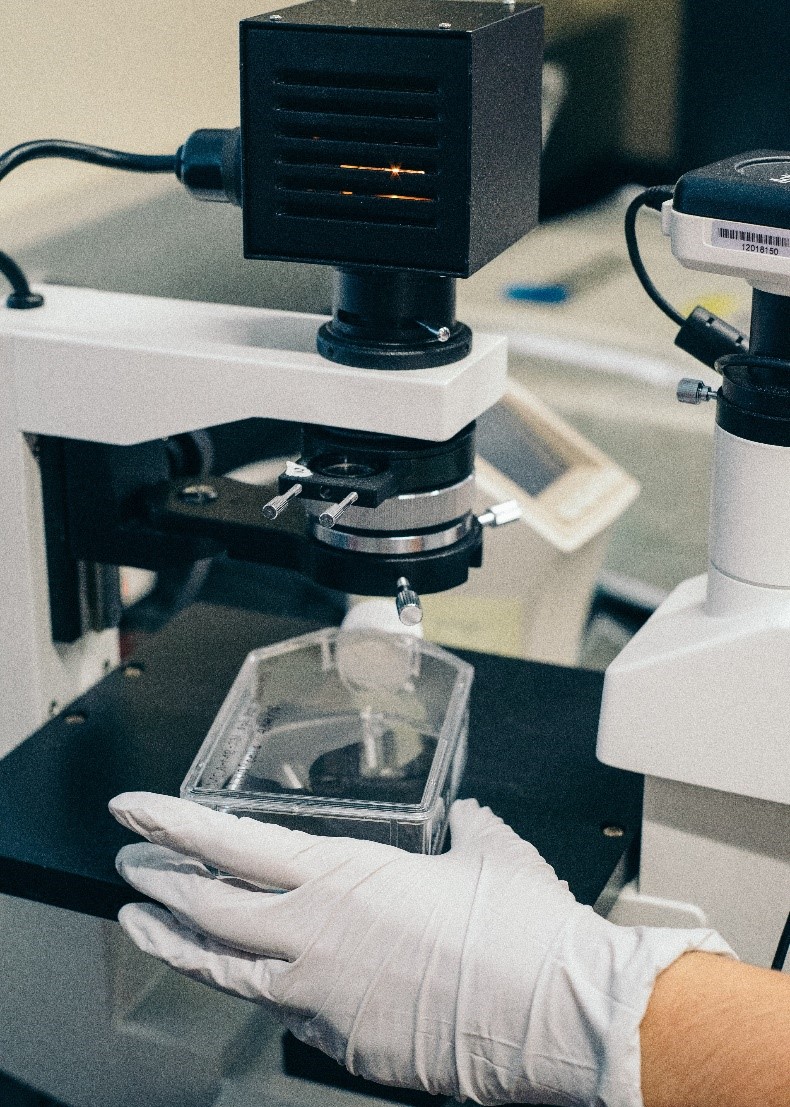 High-Powered Microscope in Lab